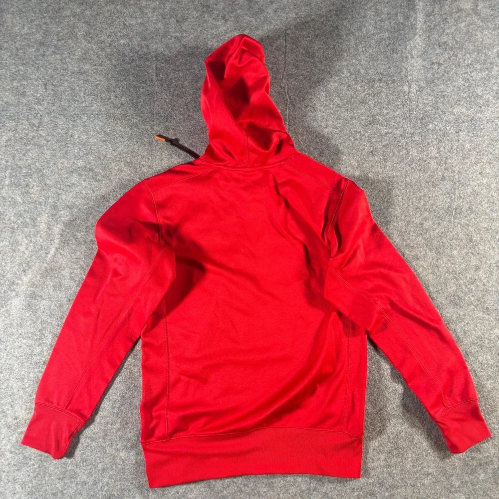 Nike Dri Fit Football Hoodie Red Athletic‎ Pullover Long Sleeve Size S CW3365